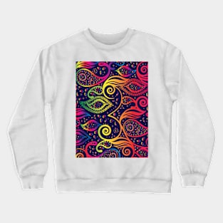 Colorful Paisley Bohemian Breeze Art - Spectrum Gradient Crewneck Sweatshirt